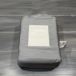 Casaluna Blissful Sheet Set Queen Dark Gray Rayon from Bamboo 400TC 4pc New